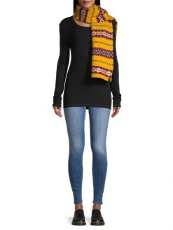 Rag & Bone Fair Isle Wool Scarf Yellow Multi -Rag & bone Sales Shop unnamed file 1065