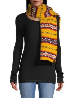 Rag & Bone Fair Isle Wool Scarf Yellow Multi -Rag & bone Sales Shop unnamed file 1068