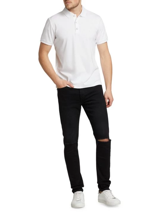 Rag & Bone Principal Jersey Classic Fit Polo For Men Black 2 Rag & Bone Principal Jersey Classic Fit Polo For Men Black - Image 2