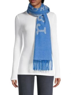 Rag & Bone Addison Skinny Recycled Wool Scarf Blue Ray