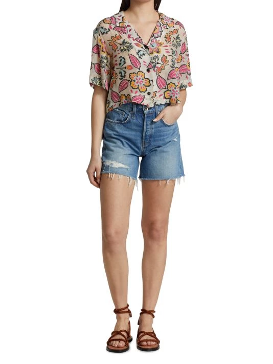 Rag & Bone Mare Cropped Floral Shirt 2 Rag & Bone Mare Cropped Floral Shirt - Image 2