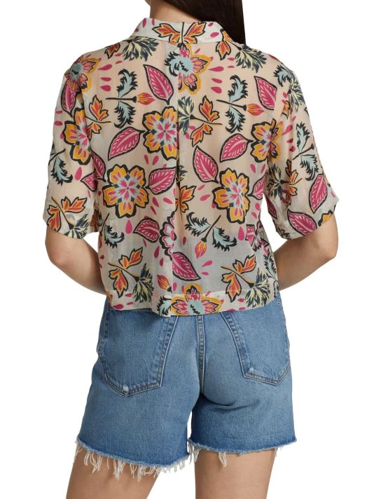 Rag & Bone Mare Cropped Floral Shirt 5 Rag & Bone Mare Cropped Floral Shirt - Image 5