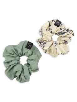 Rag & Bone 2-Piece Addison Wide Scrunchie Set Green Multi