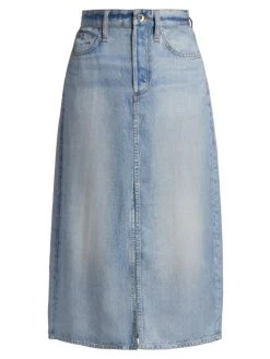 Rag & Bone Liquid Miramar Denim Midi-Skirt