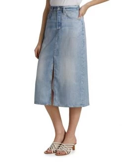 Rag & Bone Liquid Miramar Denim Midi-Skirt -Rag & bone Sales Shop unnamed file 1412