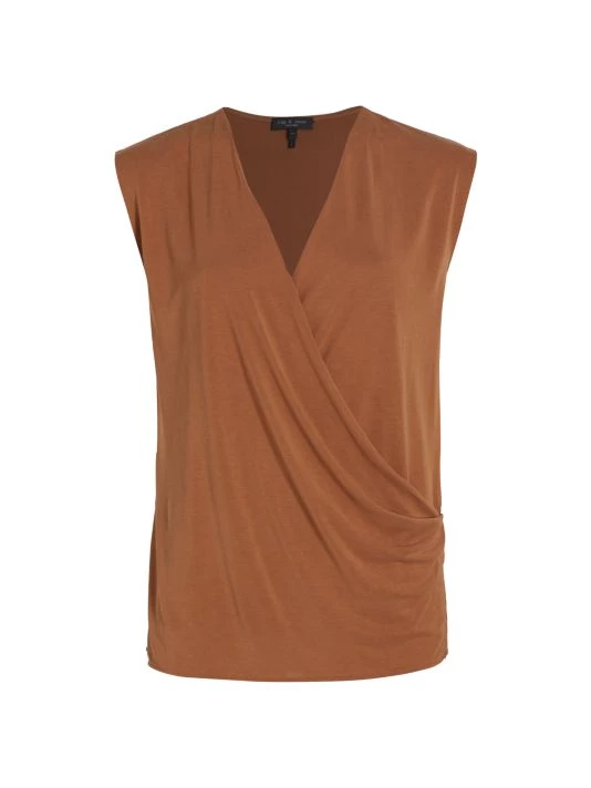 Rag & Bone Christy Drape Top Light Brown 4 Rag & Bone Christy Drape Top Light Brown - Image 4