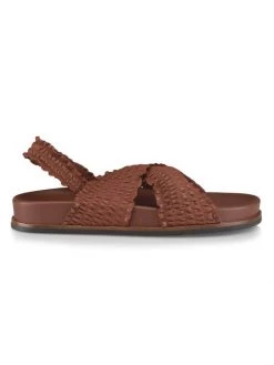 Rag & Bone Bailey Leather Cross-Strap Sandals Redwood