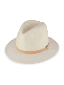 Rag & Bone Floppy Brim Straw & Canvas Fedora Blush