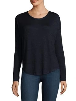Rag & Bone Long-Sleeve Crewneck Top Navy Black -Rag & bone Sales Shop unnamed file 1806