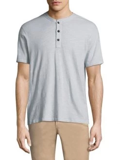 Rag & Bone Textured Slim-fit Short Sleeve Henley T-Shirt For Men White -Rag & bone Sales Shop unnamed file 1859