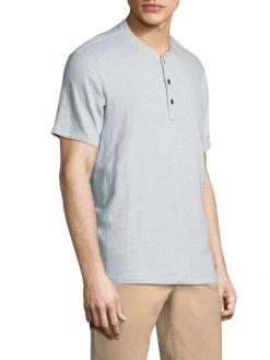 Rag & Bone Textured Slim-fit Short Sleeve Henley T-Shirt For Men White -Rag & bone Sales Shop unnamed file 1860