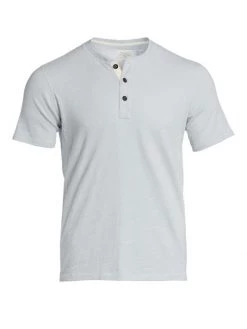 Rag & Bone Textured Slim-fit Short Sleeve Henley T-Shirt For Men White -Rag & bone Sales Shop unnamed file 1862