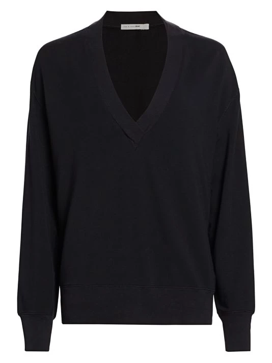 Rag & Bone Flora V-Neck Pullover Black 8 Rag & Bone Flora V-Neck Pullover Black - Image 8