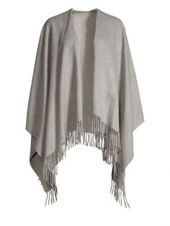 Rag & Bone Fringe-Trim Cashmere Poncho Heather Grey -Rag & bone Sales Shop unnamed file 1933