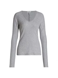Rag & Bone Rib-Knit Bias Long Sleeve Top