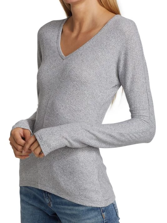 Rag & Bone Rib-Knit Bias Long Sleeve Top 3 Rag & Bone Rib-Knit Bias Long Sleeve Top - Image 3