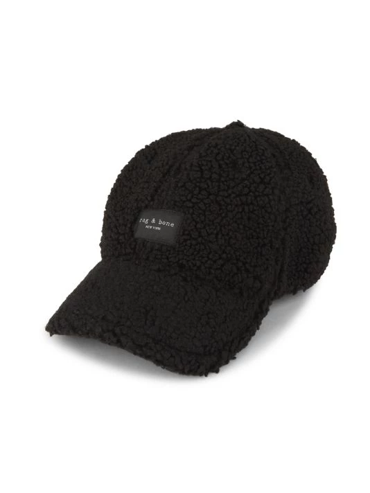 Rag & Bone Addison Faux Shearling Baseball Cap Black 7 Rag & Bone Addison Faux Shearling Baseball Cap Black - Image 7