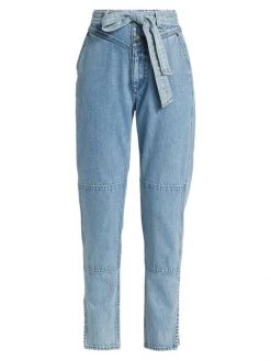 Rag & Bone Mia High-Rise Belted Tapered Jeans