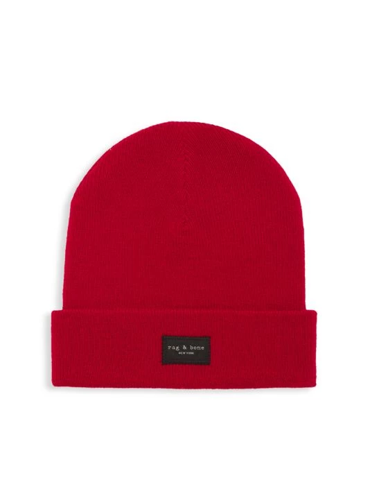 Rag & Bone Addison Wool Beanie Red 4 Rag & Bone Addison Wool Beanie Red - Image 4