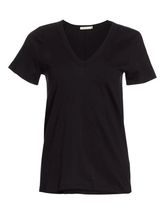 Rag & Bone V-Neck Cotton Tee Black 1 Rag & Bone V-Neck Cotton Tee Black