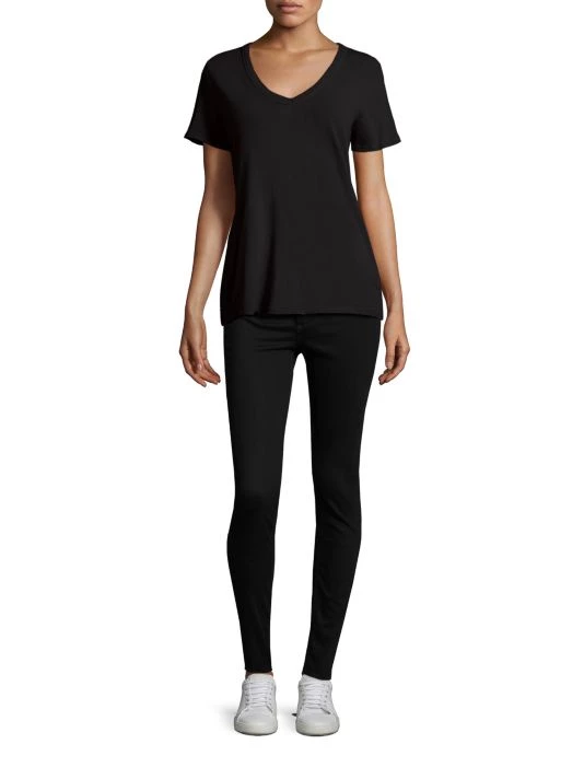 Rag & Bone V-Neck Cotton Tee Black 2 Rag & Bone V-Neck Cotton Tee Black - Image 2