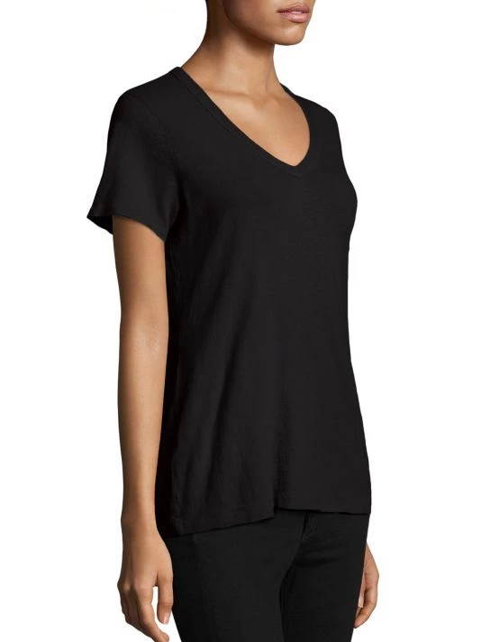 Rag & Bone V-Neck Cotton Tee Black 4 Rag & Bone V-Neck Cotton Tee Black - Image 4