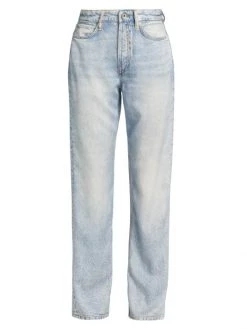Rag & Bone Alex Liquid High-Rise Straight-Leg Printed Jeans