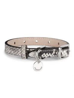 Rag & Bone Baby Boyfriend Snake-Embossed Leather Dog Collar Russet