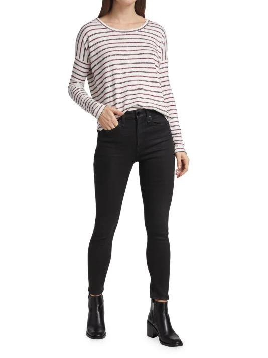 Rag & Bone Striped Long Sleeve Top Navy White 2 Rag & Bone Striped Long Sleeve Top Navy White - Image 2