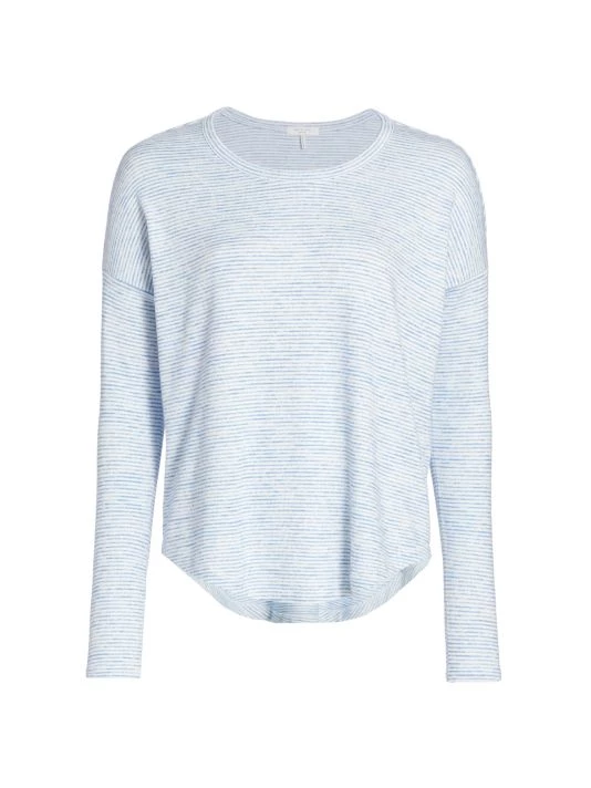 Rag & Bone Striped Long Sleeve Top Navy White 3 Rag & Bone Striped Long Sleeve Top Navy White - Image 3