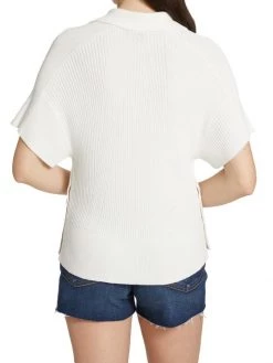 Rag & Bone Dakota Draped Rib-Knit Polo -Rag & bone Sales Shop unnamed file 2385