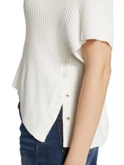 Rag & Bone Dakota Draped Rib-Knit Polo -Rag & bone Sales Shop unnamed file 2386