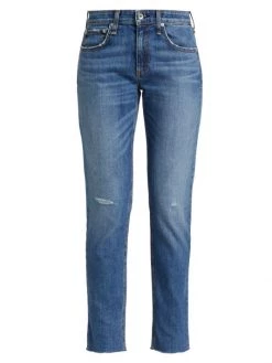Rag & Bone Dre Low-Rise Stretch Slim Crop Boyfriend Jeans