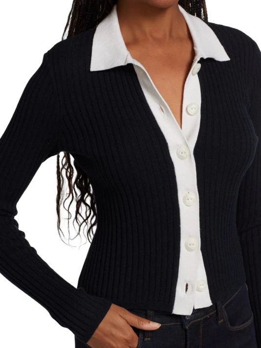 Rag & Bone Navaya Ribbed Polo Cardigan 6 Rag & Bone Navaya Ribbed Polo Cardigan - Image 6