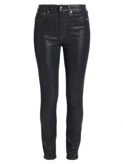 Rag & Bone Nina High-Rise Coated Stretch Skinny Jeans