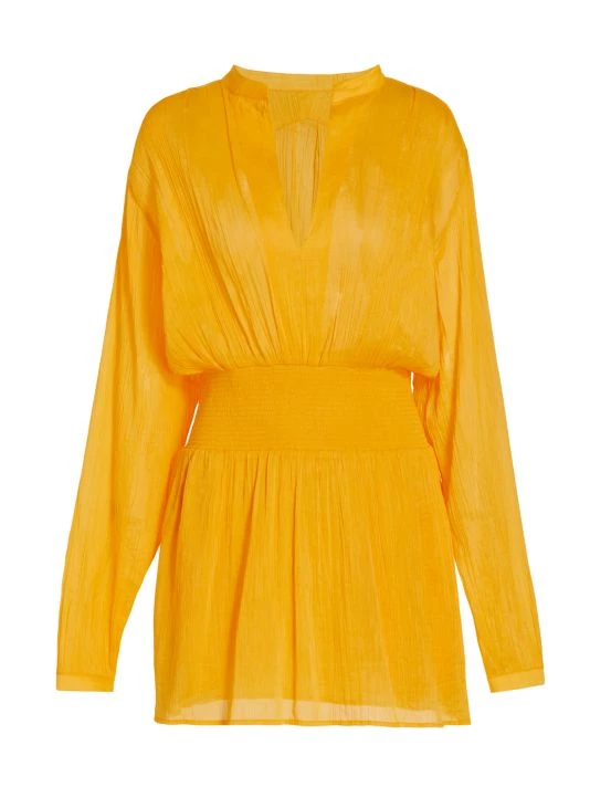Rag & Bone Calista Chiffon Minidress Deep Yellow 3 Rag & Bone Calista Chiffon Minidress Deep Yellow - Image 3
