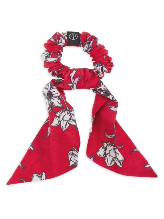 Rag & Bone Addison Tail Scrunchie Red Floral 2 Rag & Bone Addison Tail Scrunchie Red Floral - Image 2