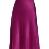 Rag & Bone Jaci Silk Satin Knee-Length Skirt Deep Pink