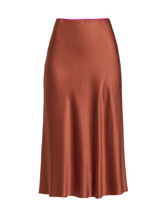Rag & Bone Jaci Silk Satin Knee-Length Skirt Deep Pink 3 Rag & Bone Jaci Silk Satin Knee-Length Skirt Deep Pink - Image 3
