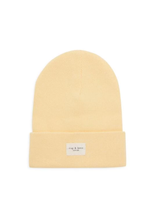 Rag & Bone Addison Logo Beanie Saffron 1 Rag & Bone Addison Logo Beanie Saffron