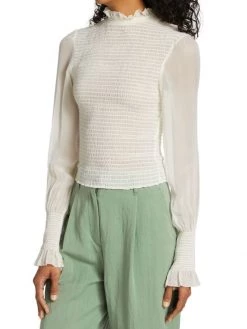 Rag & Bone Kayden Sheer Smocked Blouse -Rag & bone Sales Shop unnamed file 2655