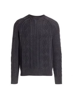 Rag & Bone Aran Knit Dexter Sweater For Men Dark Cran -Rag & bone Sales Shop unnamed file 2698