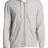 Rag & Bone Cotton Zip Up Hoodie For Men Heather Grey