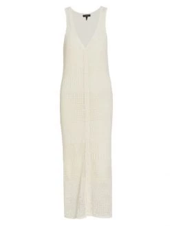 Rag & Bone Mae Vee Crochet Midi Dress Ivory
