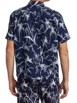 Rag & Bone Avery Print Short-Sleeve Cotton Camp Shirt For Men -Rag & bone Sales Shop unnamed file 536
