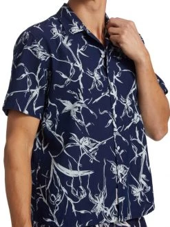 Rag & Bone Avery Print Short-Sleeve Cotton Camp Shirt For Men -Rag & bone Sales Shop unnamed file 537