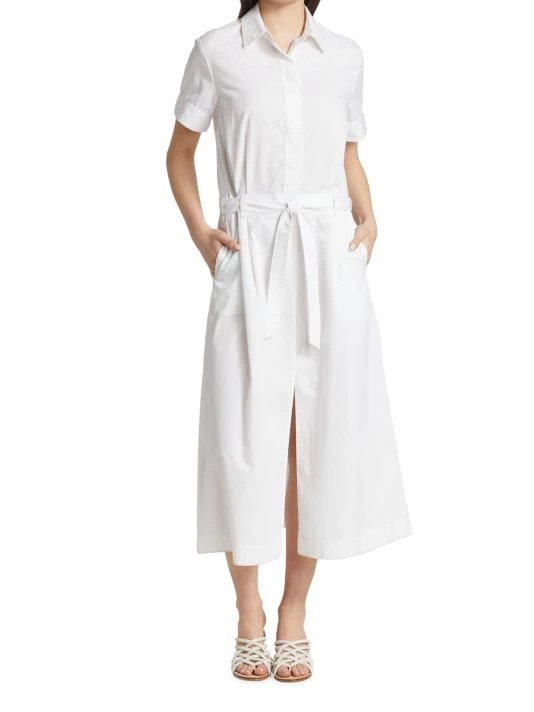 Rag & Bone Jade Embroidered Belted Shirt Dress White 2 Rag & Bone Jade Embroidered Belted Shirt Dress White - Image 2