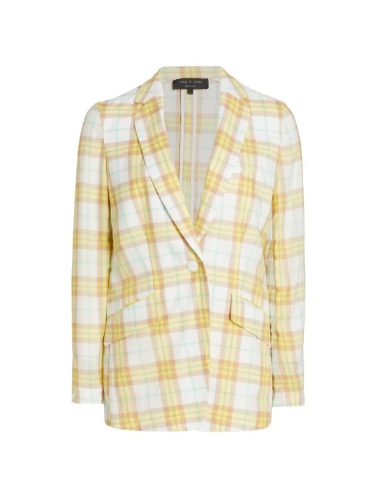Rag & Bone Margot Single-Breasted Plaid Blazer 1 Rag & Bone Margot Single-Breasted Plaid Blazer