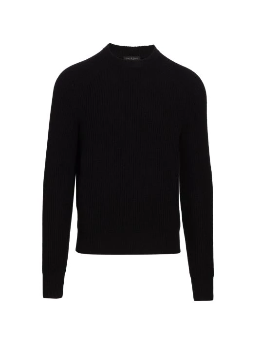 Rag & Bone Ribbed Cashmere Sweater For Men Black 3 Rag & Bone Ribbed Cashmere Sweater For Men Black - Image 3