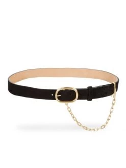 Rag & Bone Wingman Chain-Accent Leather Belt